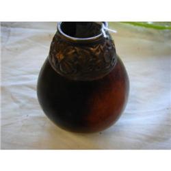 Gourd Vessel trimmed with Coin Silver