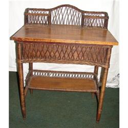 Wicker & Oak Lift Top Post Card Desk