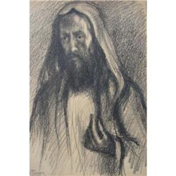 Graphite Drawing of  Man by Henry Ossawa Tanner