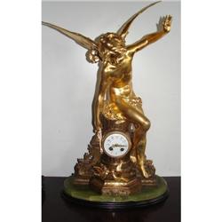 Large French Gilt Cherub Figural Clock
