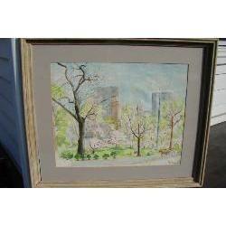 Signed Guy Wiggins Watercolor on Paper