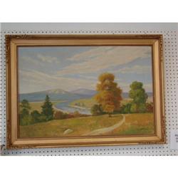 Large Oil on Canvas Signed Kern