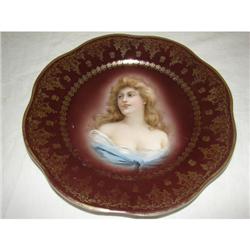 9 1/2" Woman' s Portrait Plate Bavaria