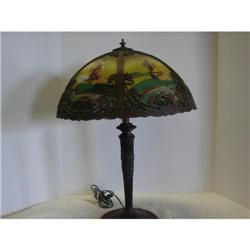 Reverse Painted Panel Lamp