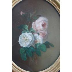 Oil painting of roses Signed PJ Redoute