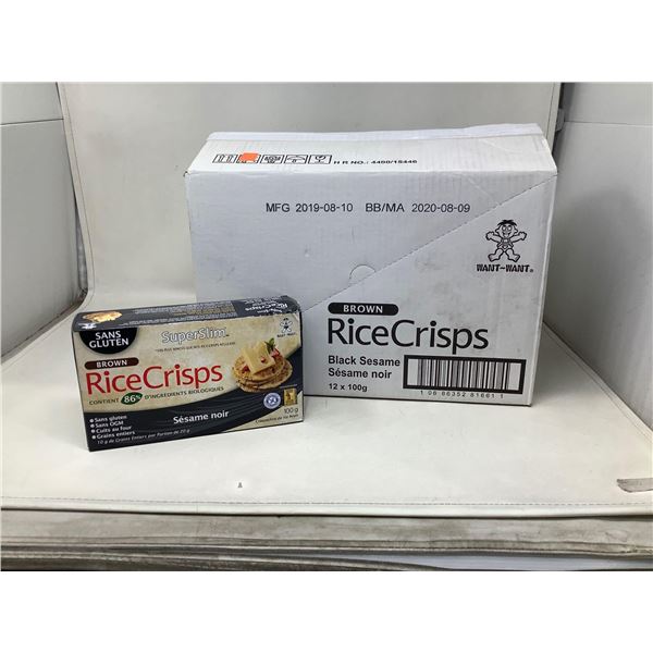 Brown Rice Crisps Super Slim Black Sesame (12 X 100G)