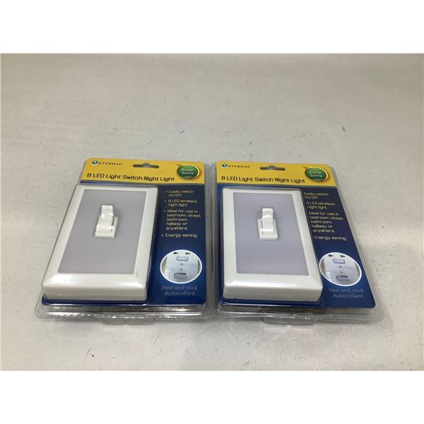 8 LED Light Switch Night Light Lot Of 2