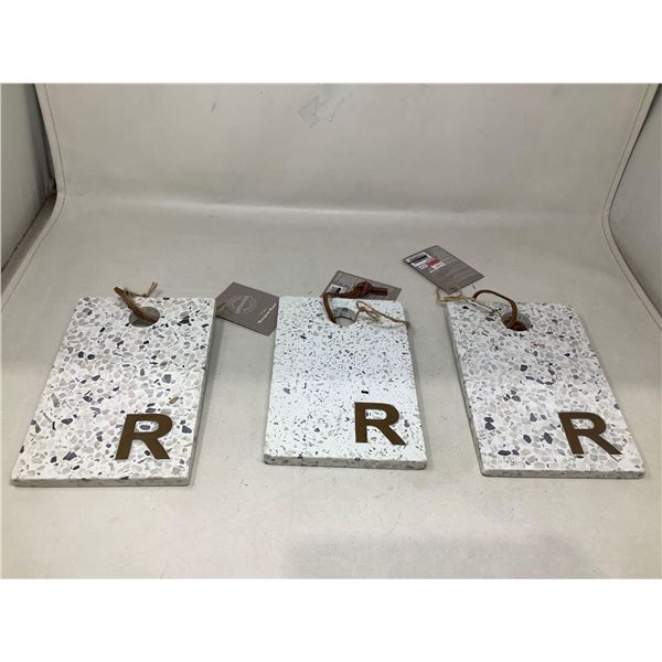 Kitchen Supply Artisanal Monogram Board Lot Of 3