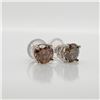 Image 3 : 14K White Gold Diamond(0.8Ct,I1-I2,Brown) Earrings (~weight 0.68g), Made in Canada, Appraised Retail
