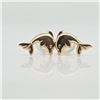 Image 3 : 14K Yellow Gold Dolphin Sahped Earrings (~weight 0.46g), Made in Canada, Appraised Retail $150