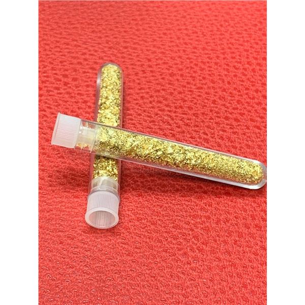 Lot of 2 large vials Golden Flaking material