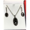 Image 1 : Ladies Smokey Quartz Gemstone Necklace & Earring Set NEW in gift case