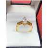 Image 2 : Ladies 14K GP .95 Carat Marquis Cut Solitaire Engagement Ring size 7 NEW in gift box