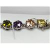 Image 2 : Ladies Multi GEM Stone Tennis Bracelet NEW Silver in Gift Box