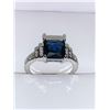 Image 2 : Ladies .90 Carat Princess cut Topaz Solitaire with side stones Dress ring size 7