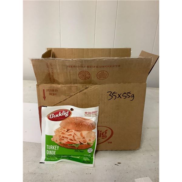 Case of Frozen Buddig Sliced Turkey (35 x 55g)