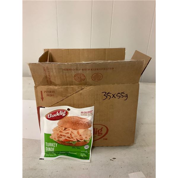 Case of Frozen Buddig Sliced Turkey (35 x 55g)