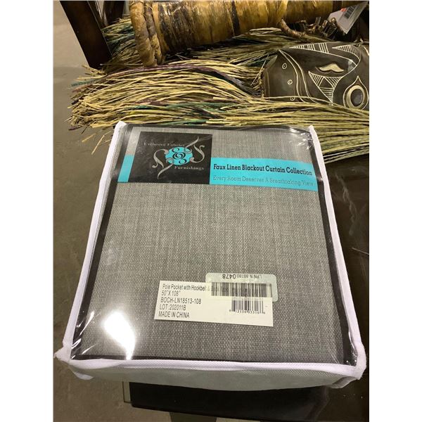 Exclusive Fabrics Faux Linen Blackout Curtains (50in x 108in)