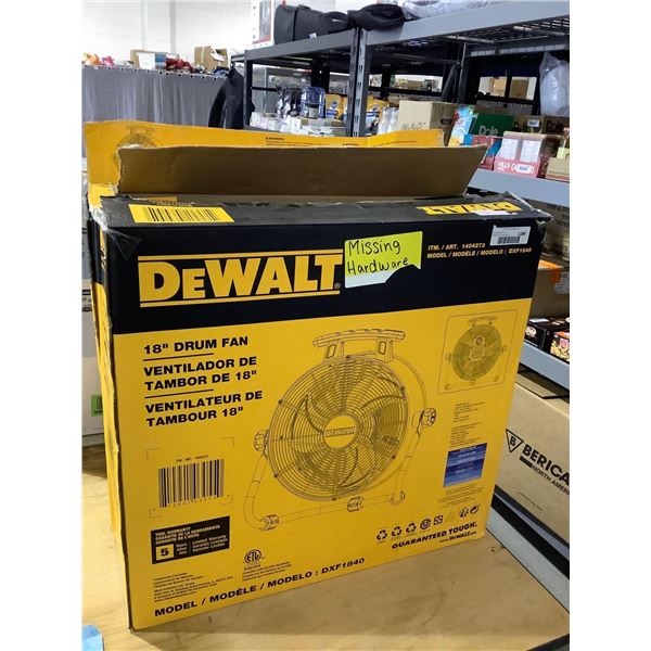 Dewalt 18in Drum Fan (Missing Hardware)