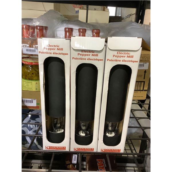 Gourmet Tools Black Electric Pepper Mill Lot of 3