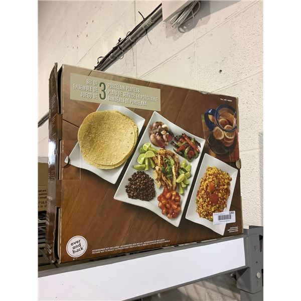 Over-And-Back Set of 3 Porcelain Platters