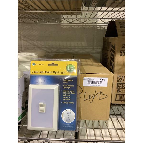 Case of 12 Eternal 8 LED Light Switch Night Lights