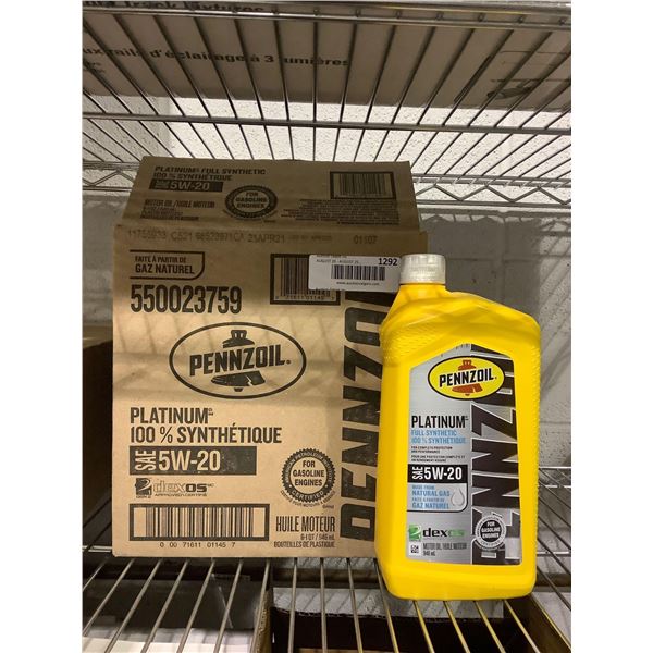 Case of Pennzoil Platinum Full Synthetic SAE 5W-20 Motor Oil (6 x 946mL)