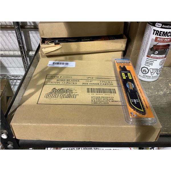 Case of 12 6in 3-Pack Spyder Bore-Blade Universal Reciprocating Saw Blades