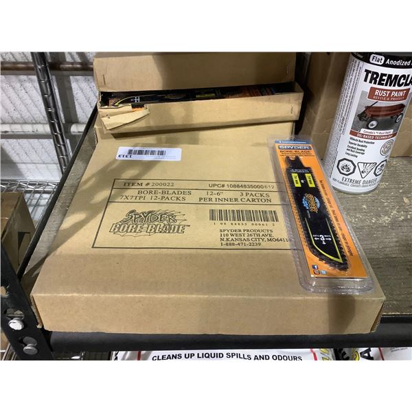 Case of 12 6in 3-Pack Spyder Bore-Blade Universal Reciprocating Saw Blades