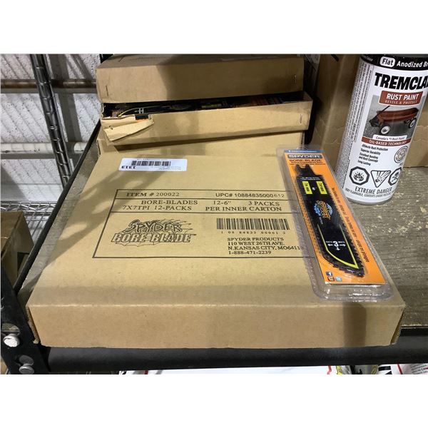 Case of 12 6in 3-Pack Spyder Bore-Blade Universal Reciprocating Saw Blades