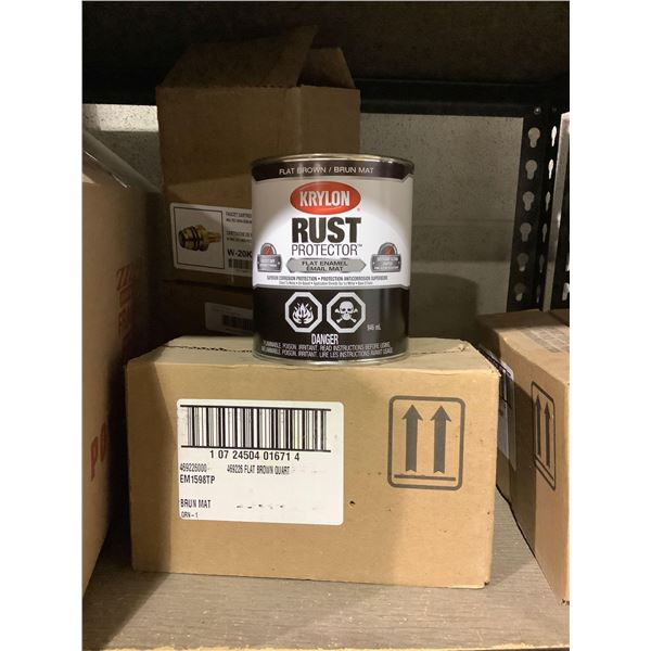 Case of Krylon Rust Protector Flat Brown Enamel (2 x 946mL)