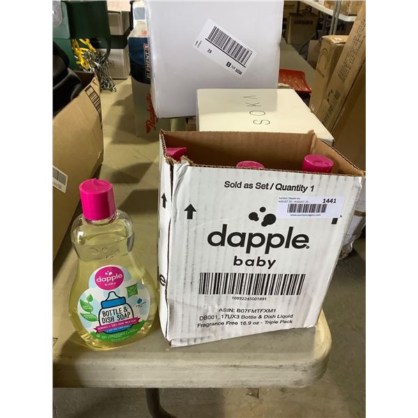Case of Dapple Baby Bottle & Dish Soap Liquid (3 x 500mL)