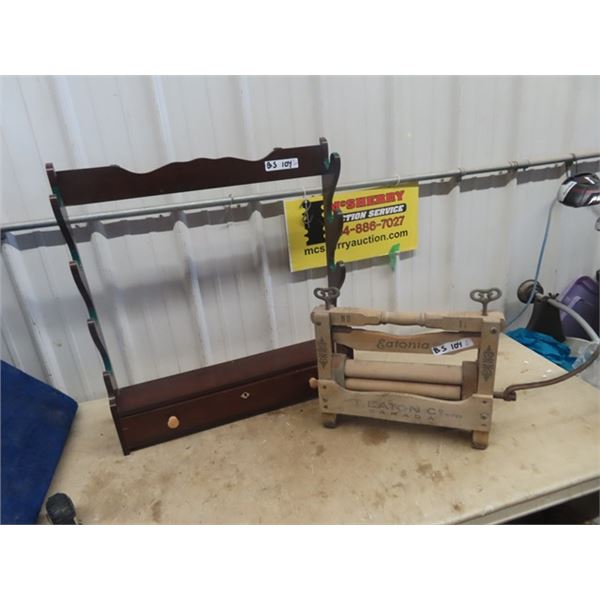 Wooden GunRack & Eatons Wringer