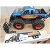 Image 2 : 4 Remote Control Toy Vehicles - Big Foot Truck, Hot Rod, Semi Truck & Street Bike