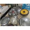 Image 2 : Vintage Hubcaps, Fargo, Dodge, VW, Ford V8 Pontiac Plus - 2 RPM Gauges Plus More