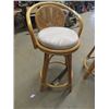 Image 2 : (GE) 2 Bamboo & Cane Swivel Bar Stools