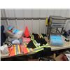 Image 1 : New Safety Vests, Shirt, Pylons, Breather Purifier Plus A Poly Organizer