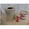 Image 2 : Dyson Pickle Crock, Enamel Basin, Reamer, Popcorn & Honey Tin