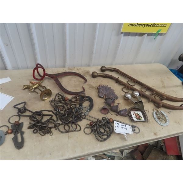 Horse Haimes, Ice Tongs, Horse Chimes Approx 10 Metal Fit Through Chelly