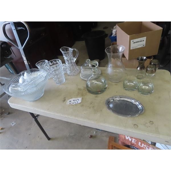 Crystal & Cut Glass, Ptcher, & Punch Bowl