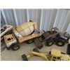 Image 2 : (BC) 4 Toy Tonkas - Cement Truck, 2 Wheel Loaders, Grader - Some Parts Missing