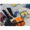 Image 2 : (BC) Coleman Lantern Mdl 5151 C700 L Survival Shovel, Size 8 Rubber Boots, Fising Box, Rain Gear