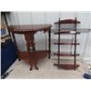 Image 1 : (BC) 1/2 Moon Stand 24" x 24"x 12" & Wall Mount What Not Shelf - 5 Tier 29" x 15" x 6"