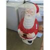 Image 2 : (BC) Santa Yard Ornament & Wooden Rudolf W Light Up Nose