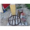 Image 1 : Gas Can, Small Barrell, Sewer Snake, & Cupboard