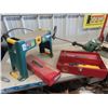 Image 2 : Wheel Dolly, Garden Stool, 2 Tool Boxes, Various Tools, & Gas Weedeaters