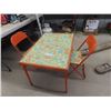 Image 1 : Child's Folding Leg Table & 2 Folding Chairs