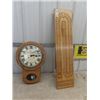 Image 1 : Folding Leg Crib Board Coffee Table- 10" X 40" & Regulator CLock w Key & Pendant