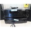 Image 2 : Onkyo Stereo Receiver TX8555 Teak Stereo Double Cassettte W600R& Set of Sanyo Speakers