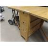 Image 2 : Gateleg Modern Table w 3 Drawers Extended 31" x 60, Folded Up 31" x 12"